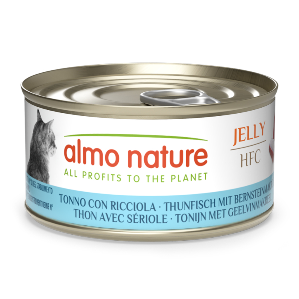 Almo Nature HFC 6x70g  Gelei Tonijn met Amberjack natvoer voor katten