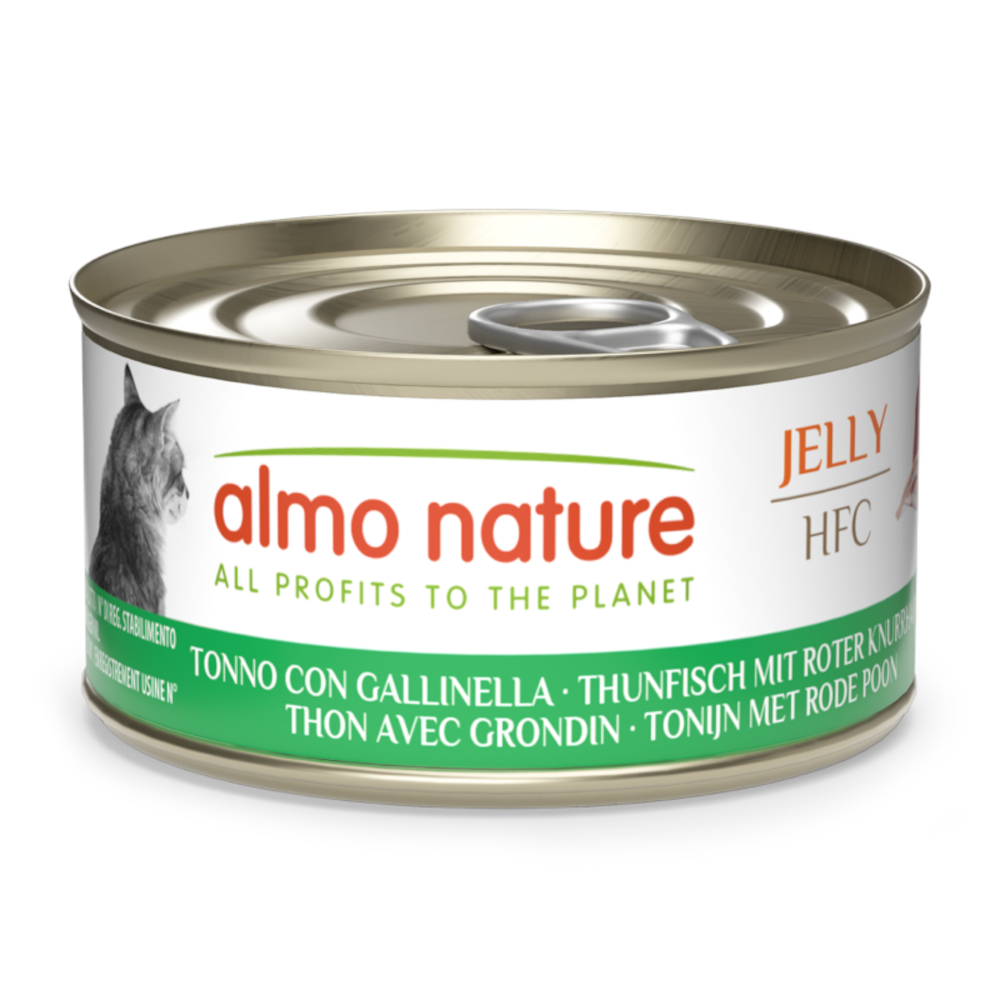 Almo Nature HFC 6x70g  Gelei Tonijn met Rode Poon natvoer voor katten