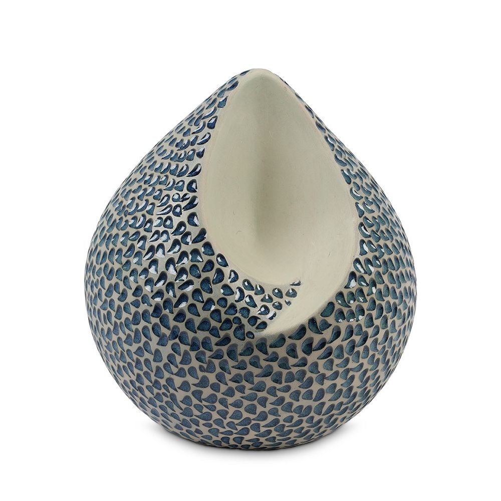 Urnwebshop Grote Traan Dieren Urn Keramiek, Blauwe Traantjes (3.4 liter)