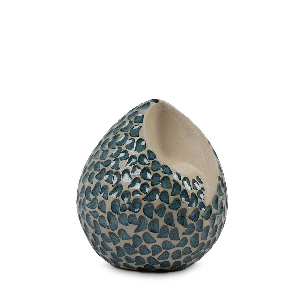 Urnwebshop Kleine Traan Dieren Urn Keramiek, Blauwe Traantjes (0.3 liter)