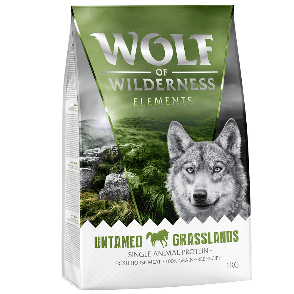 Wolf of Wilderness 1 kg  droogvoer voor een probeerprijs! - Untamed Grasslands - Paard (Monoprotein)