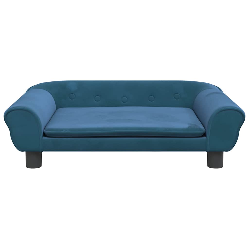 vidaXL Hondenmand 70x48x22 cm fluweel blauw