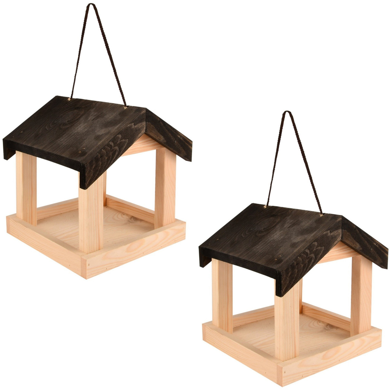 Merkloos 2x Vogelhuisjes/muurvoederhuisjes 23.2 cm hangend -
