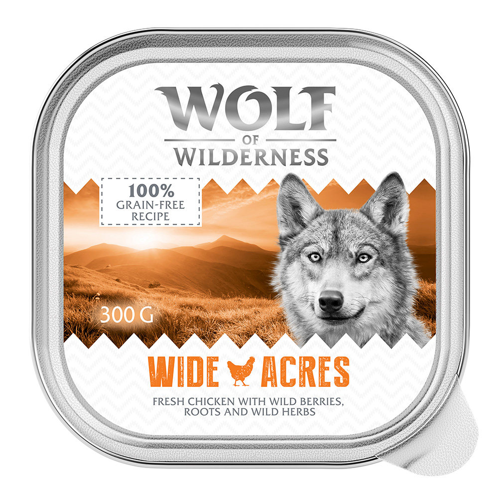 Wolf of Wilderness 24x300g Adult Wide Acres Kip  Hondenvoer
