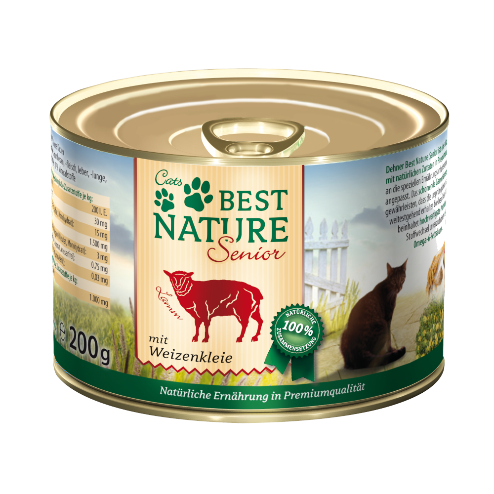 Best Nature Voordeelpakket 6x200g  Kat Senior lam natvoer voor katten