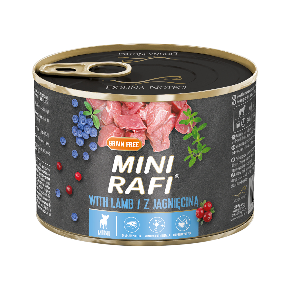 Rafi Dubbelpak: 24x185g Lam  Mini hondenvoer nat