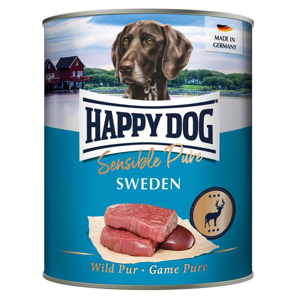 Happy Dog 6x800g Sensible Pure Sweden (Wild Puur)  Hondenvoer