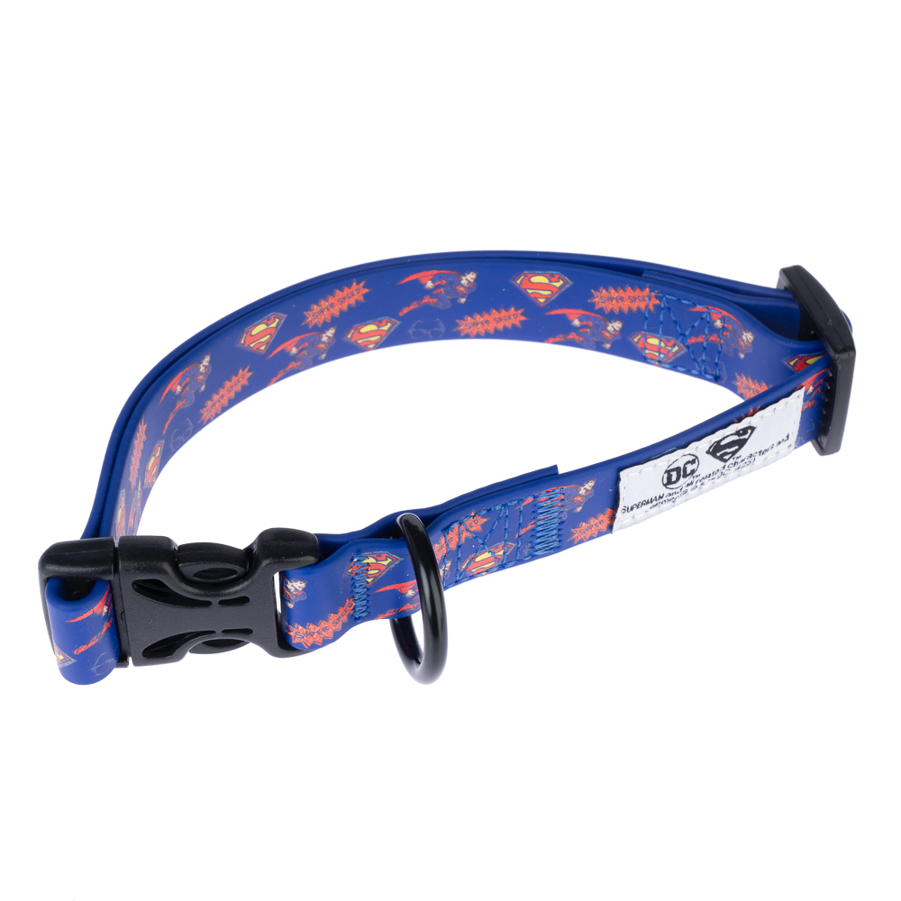 Warner Bros DC Superman kraag, blauwe maat S 25-36cm nekomtrek 20mm brede hond