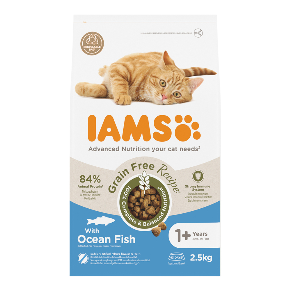 Iams 2.5kg  Advanced Nutrition Graanvrij met zeevis droogvoer voor katten