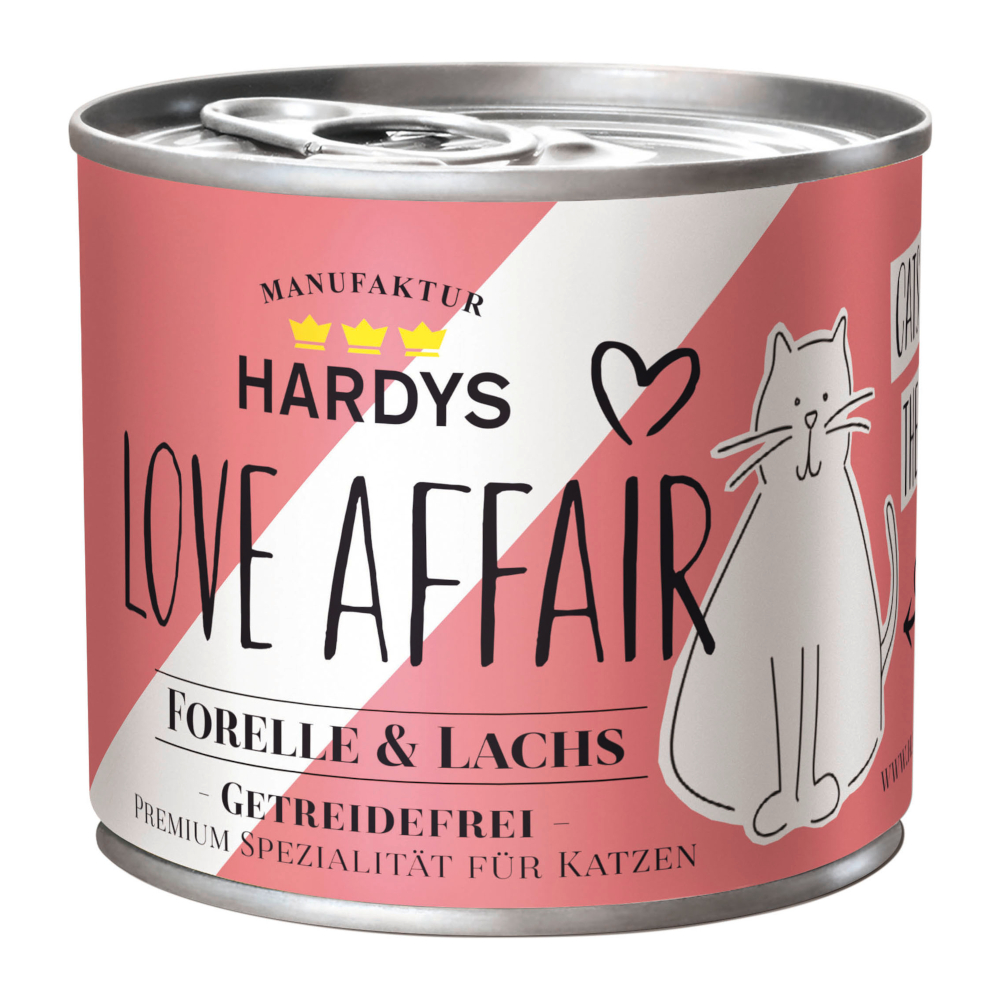Hardys LOVE AFFAIR 6x185g zalm & forel  natvoer voor katten