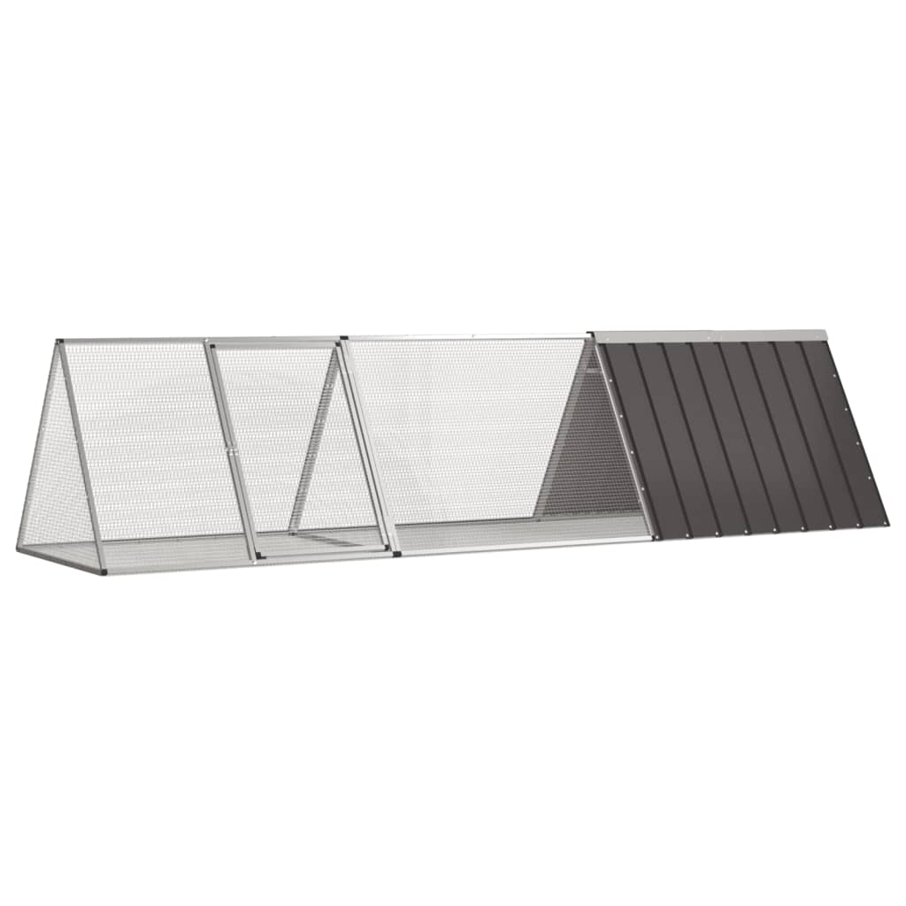 VidaXL Konijnenhok 302,5x80,5x71 cm gegalvaniseerd staal antraciet