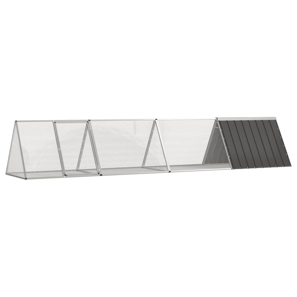 VidaXL Konijnenhok 403,5x80,5x71 cm gegalvaniseerd staal antraciet