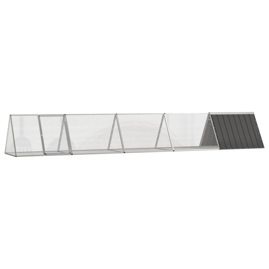 VidaXL Konijnenhok 504,5x80,5x71 cm gegalvaniseerd staal antraciet