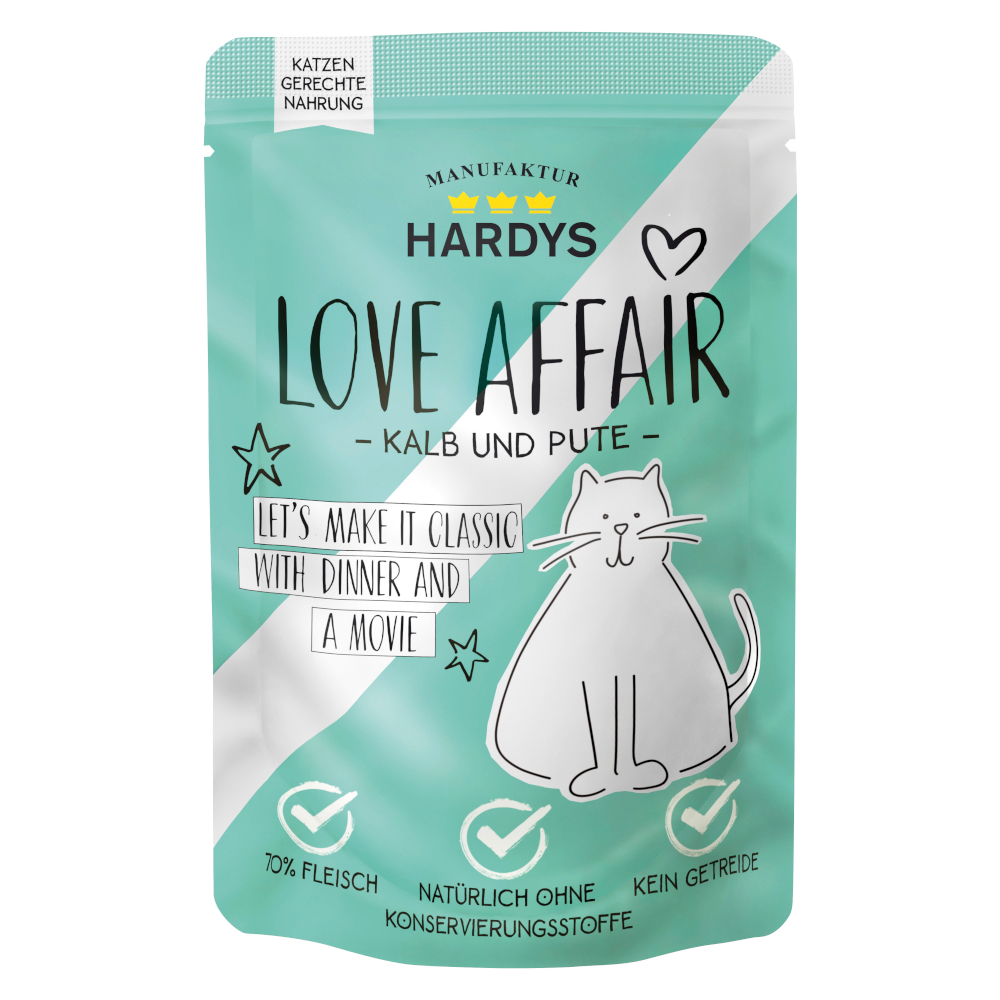 Hardys LOVE AFFAIR 12x100g kalfsvlees & kalkoen  natvoer voor katten