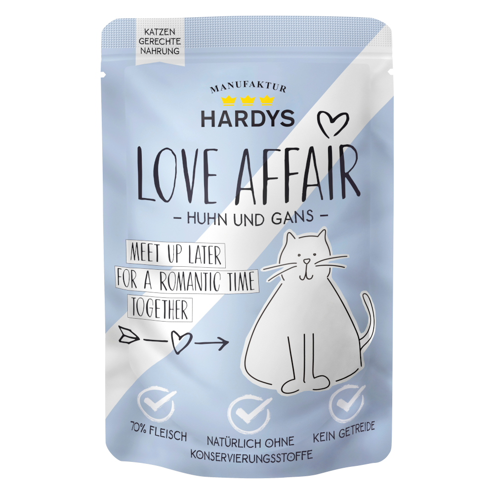 Hardys LOVE AFFAIR 12x100g Kip & Gans  natvoer voor katten
