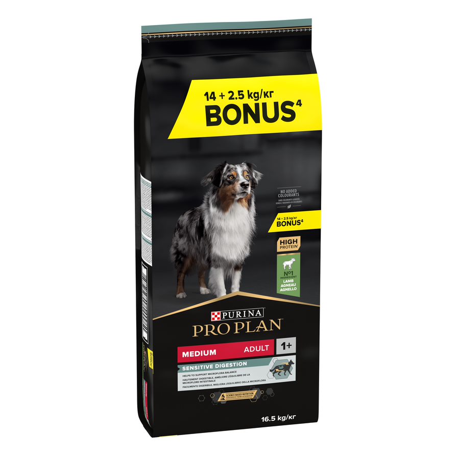 Pro Plan 14 kg + 2,5 kg gratis Purina  honden droogvoer - Medium Adult Optidigest - Lam & Rijst (16,5 kg)