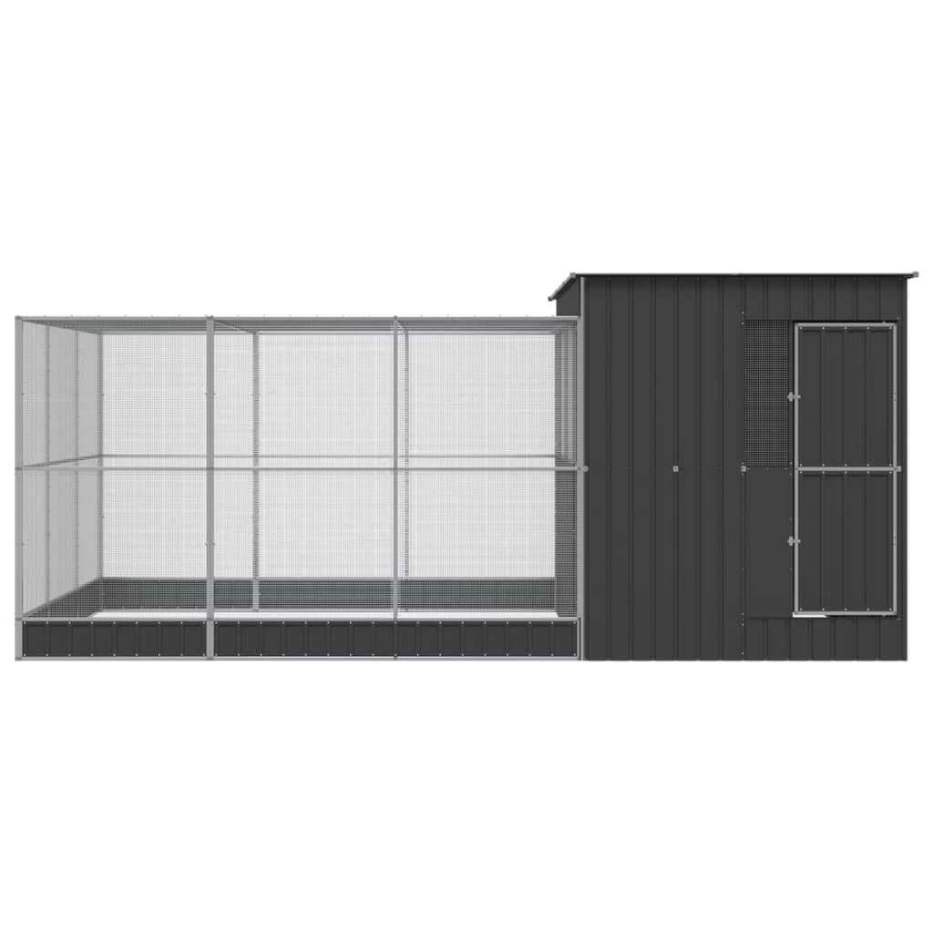 vidaXL Volière met verlengstuk 497x303x216 cm staal zilverkleurig