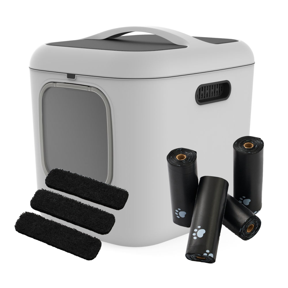 MyPet Rotho  BIALA actief koolfilter - Voorddelverpakking: 3 Koolstoffilters + Kattentoilet BIALA XL