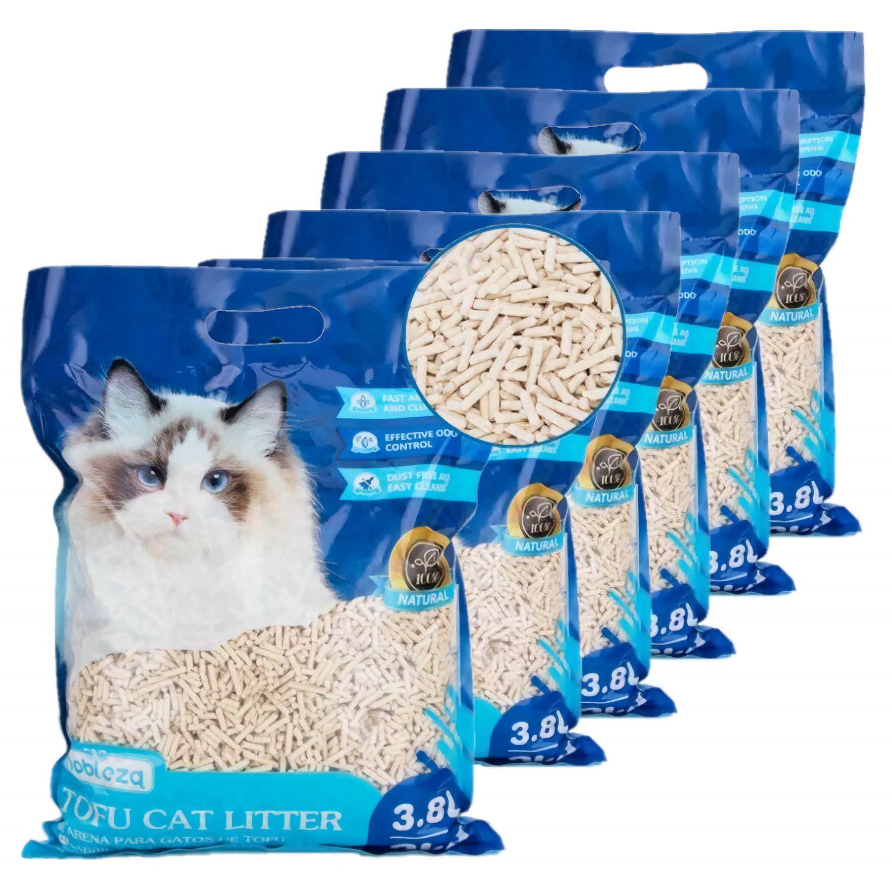 Nobleza Kattenbakvulling tofu - 6 x 3,8 L