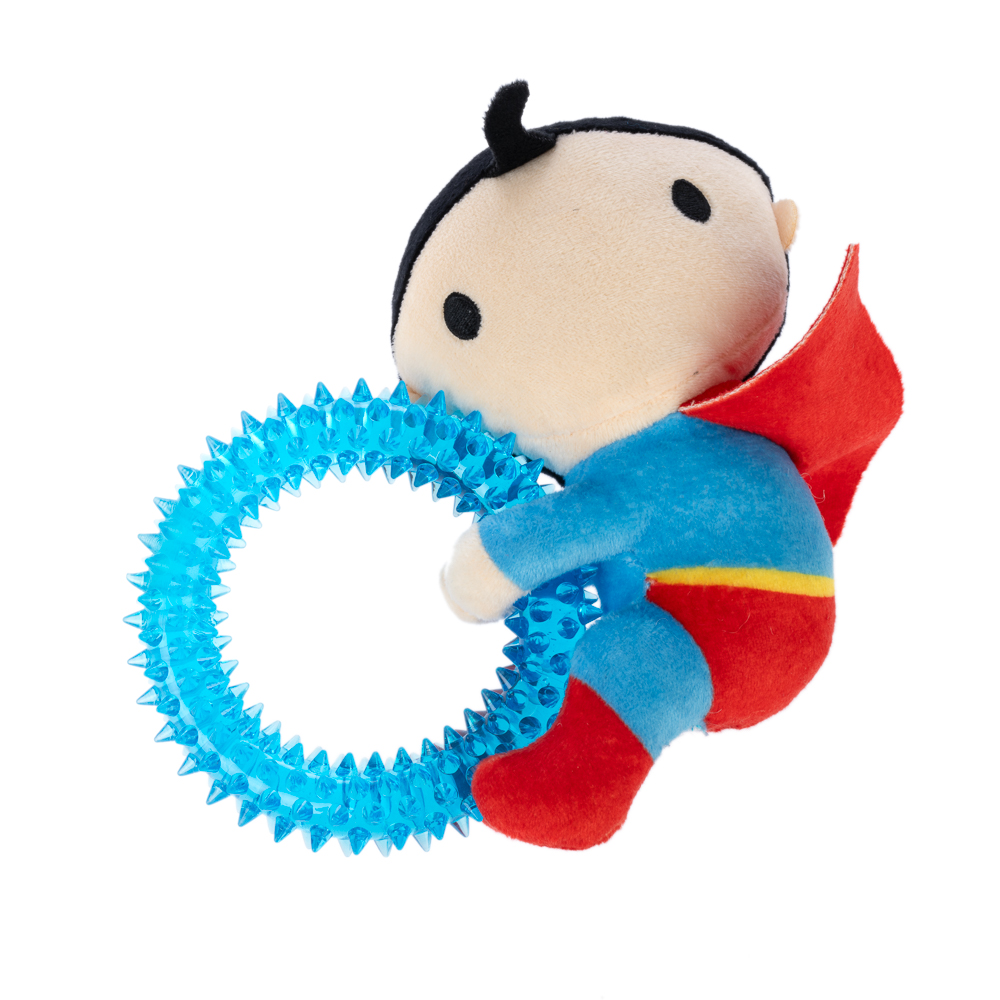 Warner Bros ™ DC hondenspeeltje Superman met ring ca. l 17 x b 16 x h 5 cm