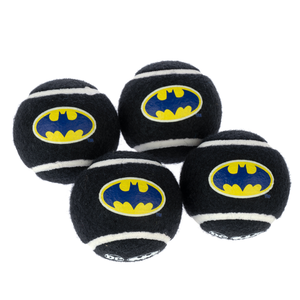 Warner Bros .™ DC tennisballen set Batman 4 stuks Ø6.3cm elk Hondenspeeltje