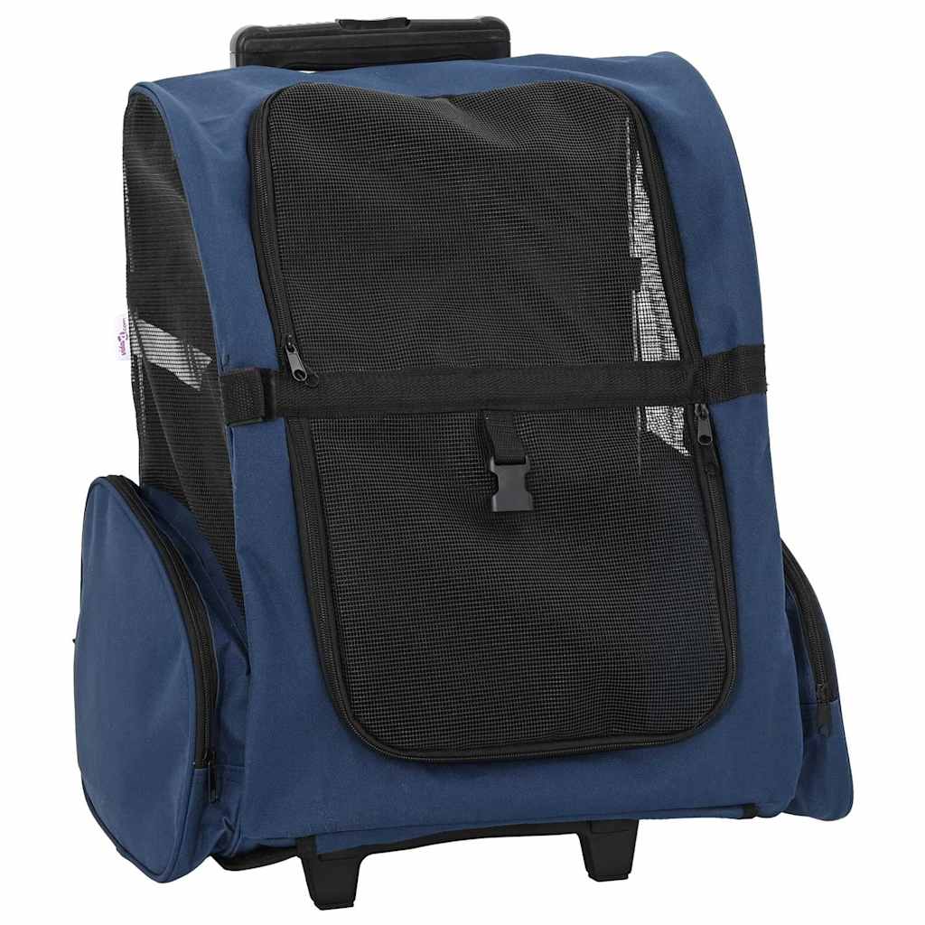 VidaXL Huisdierentrolley 3-in-1 48x32x57 cm oxford stof blauw