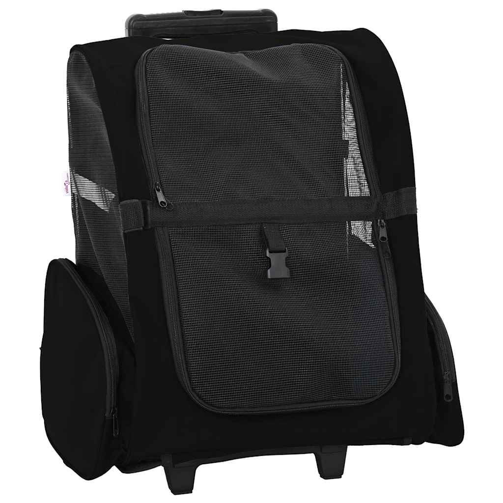 VidaXL Huisdierentrolley 3-in-1 48x32x57 cm oxford stof zwart