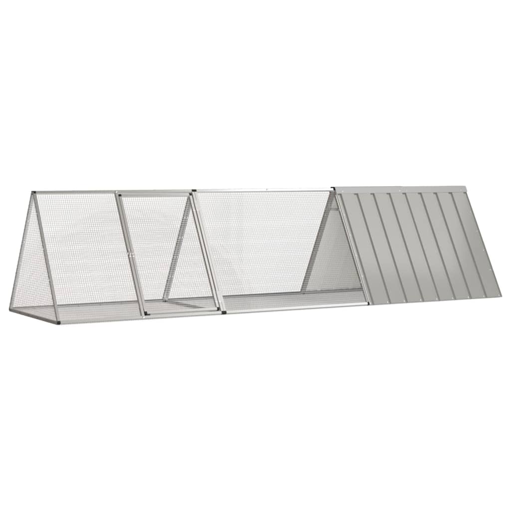 VidaXL Konijnenhok 302,5x80,5x71 cm gegalvaniseerd staal grijs