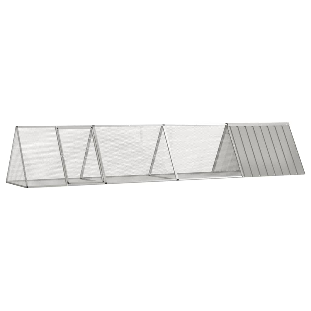 VidaXL Konijnenhok 403,5x80,5x71 cm gegalvaniseerd staal grijs