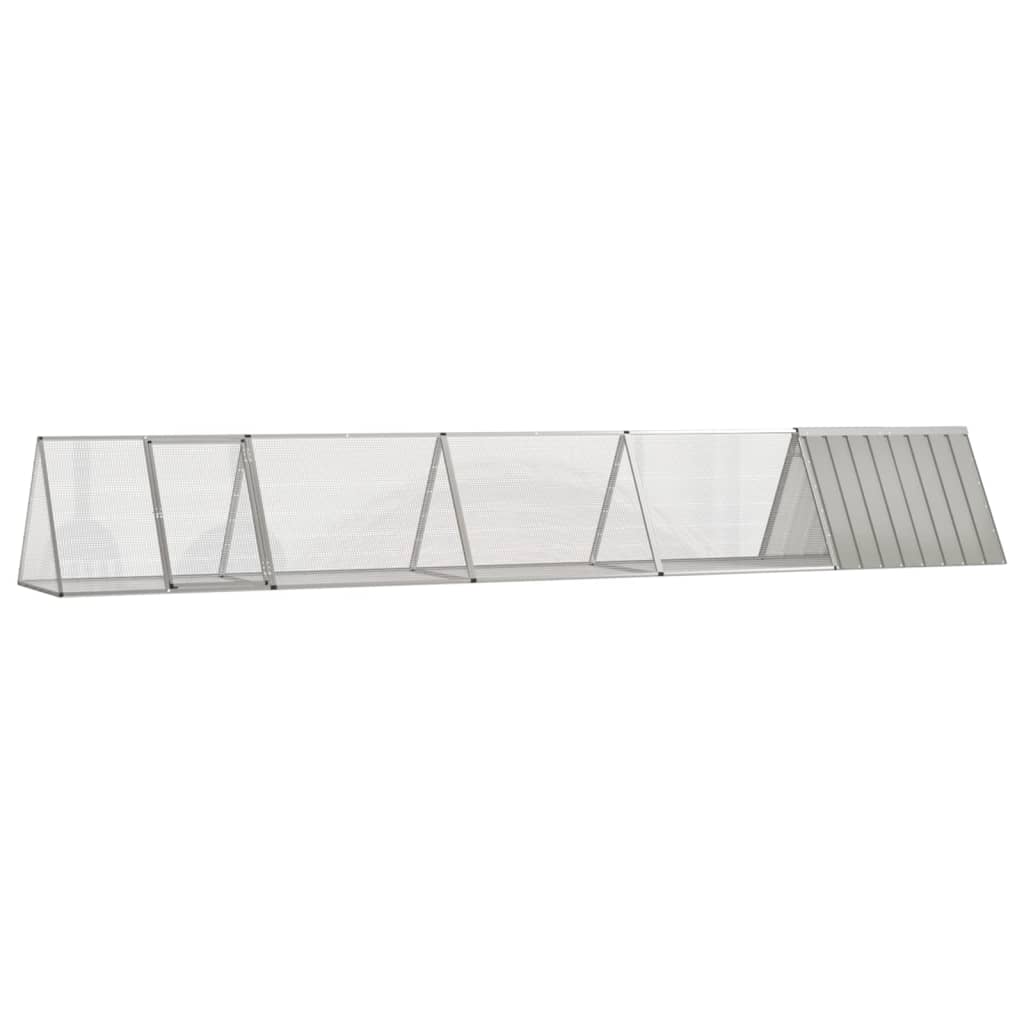 VidaXL Konijnenhok 504,5x80,5x71 cm gegalvaniseerd staal grijs