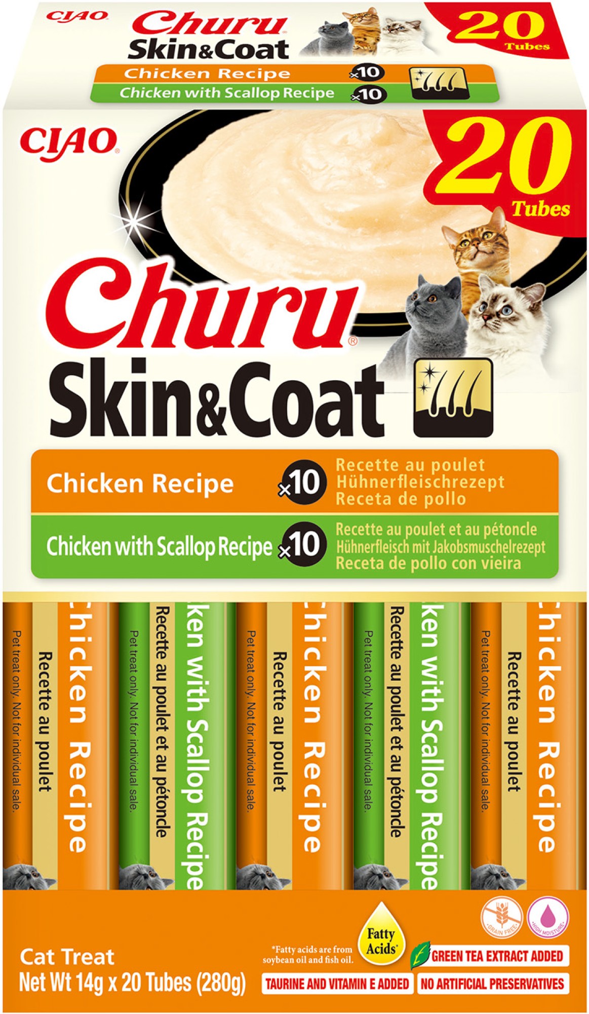 Inaba Churu kat Skin&Coat Multipack Kip - 20 stuks