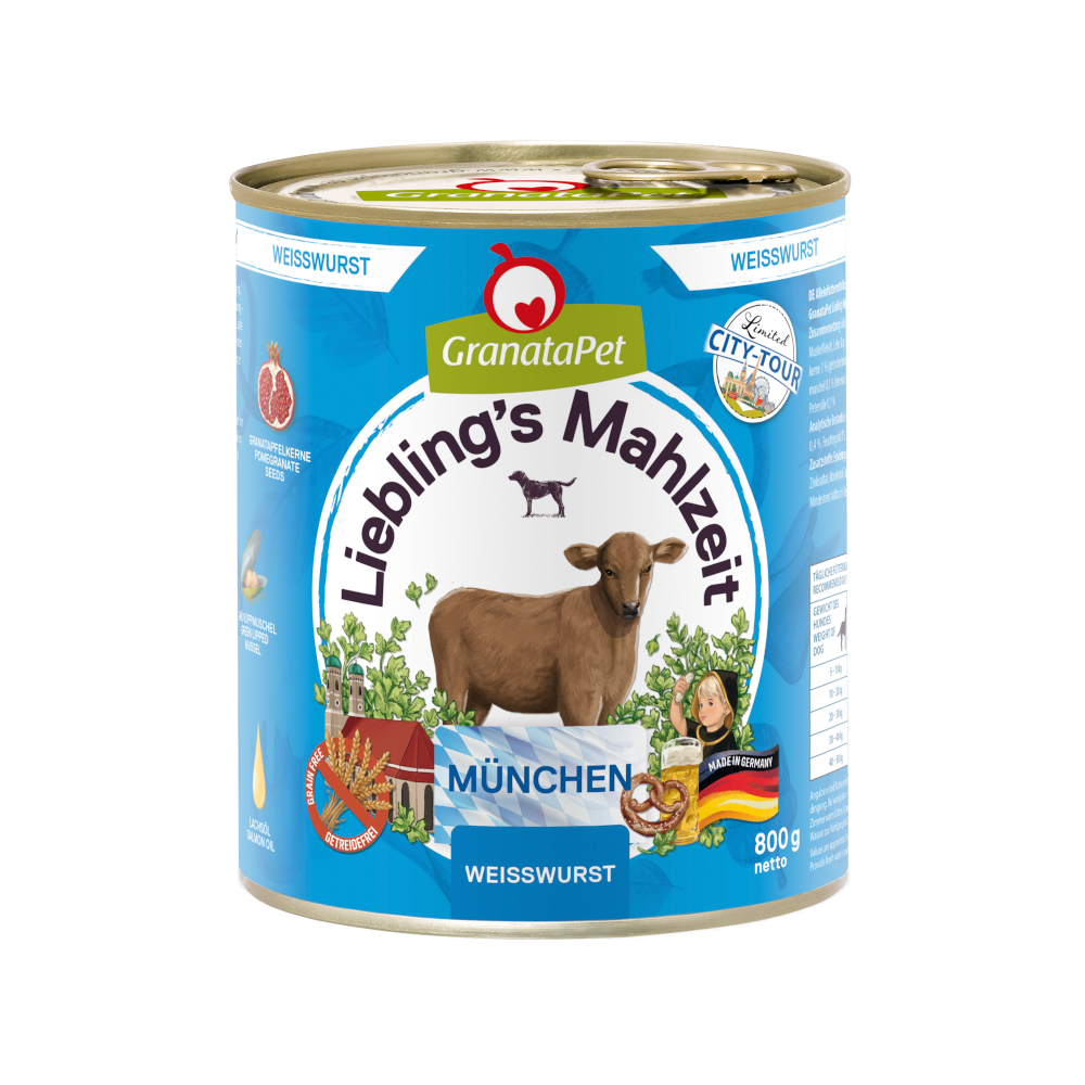 Granatapet 6 x 800g  Lievelingsmaaltijd City Tour München nat hondenvoer