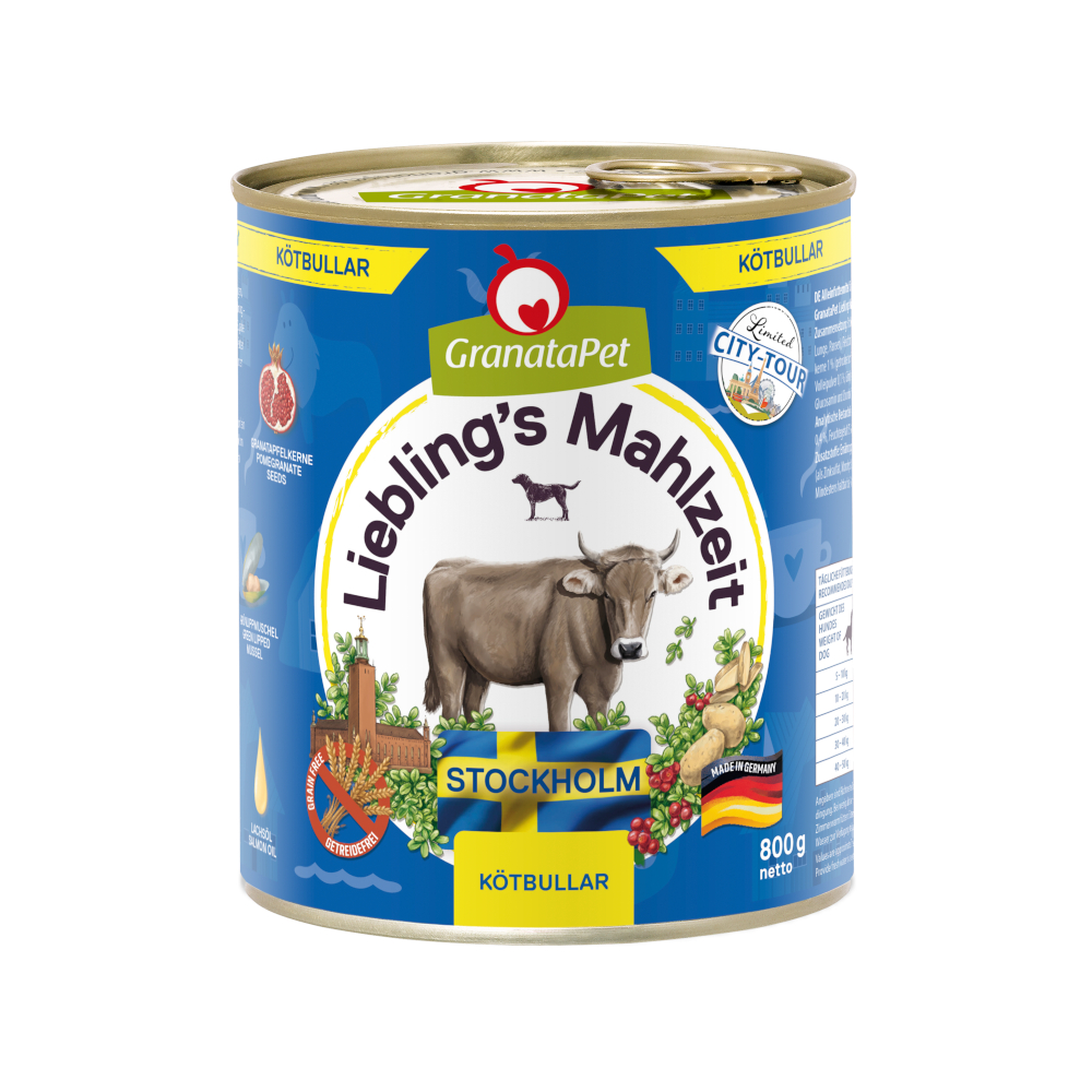 Granatapet 6 x 800g  Lievelingsmaaltijd City Tour Stockholm nat hondenvoer