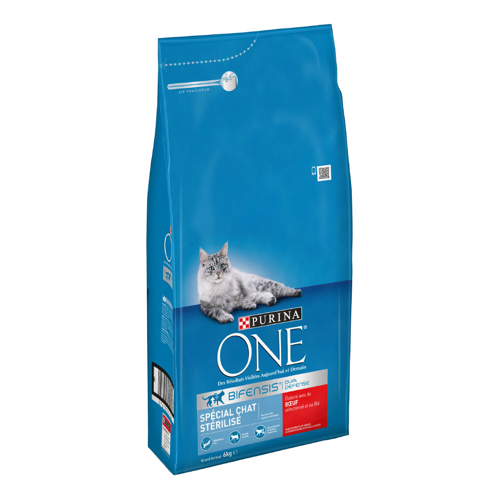 Purina One 6 kg  Gesterilized Rundvlees Droog Kattenvoer