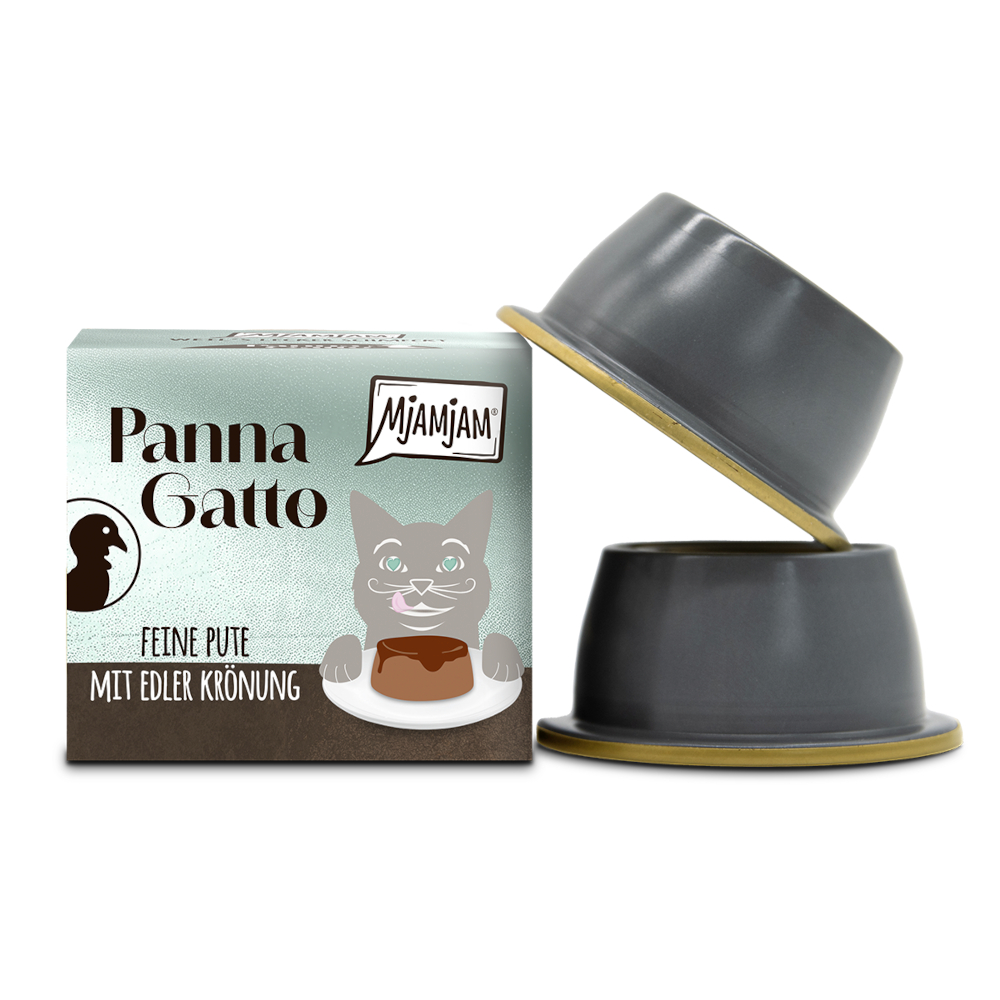 MjAMjAM 2x80g Fijne Kalkoen met verfijnde topping  Panna Gatto natvoer voor katten