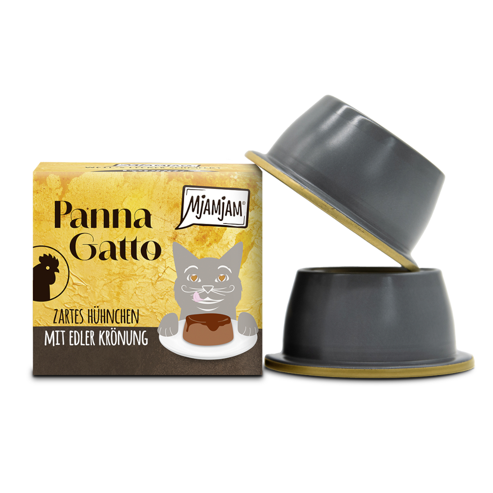 MjAMjAM 2x80g Kip met verfijnde topping  Panna Gatto natvoer voor katten