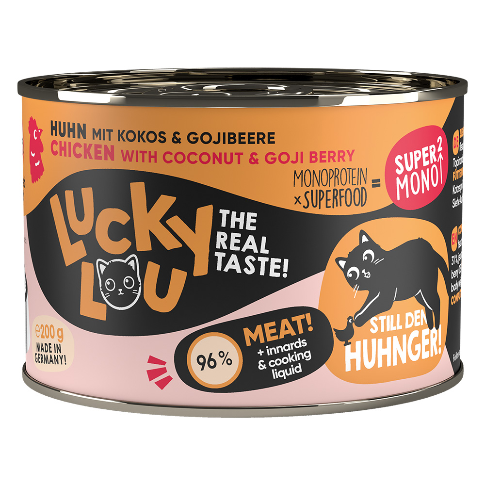Lucky Lou 6x 200g  SuperMono² Kip kattenvoer nat