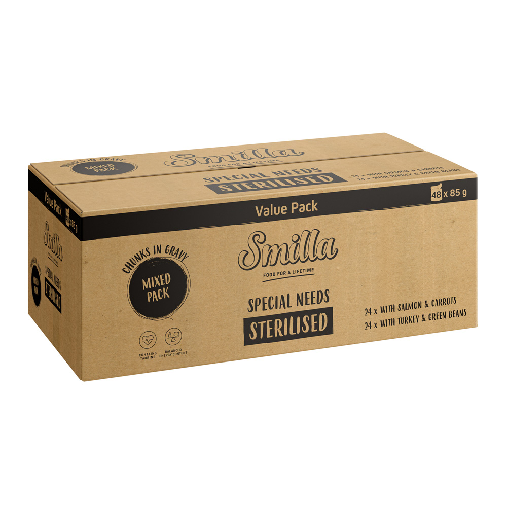 Smilla Sterilised Hapjes met Groenten  12 x 85 g - JUMBOPACK Mixpaket (48 x 85 g)