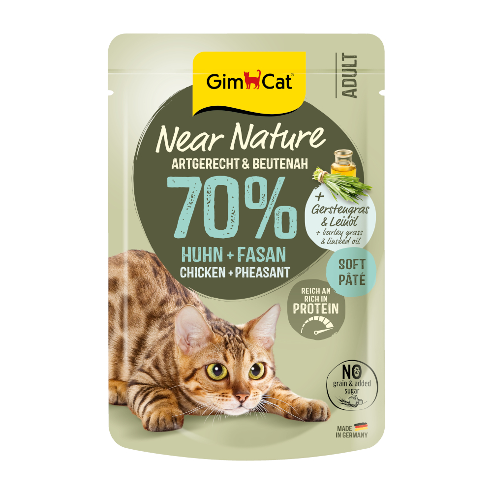 Gimcat 16x85g  Dichtbij de Natuur Kip & Fazant natvoer voor katten