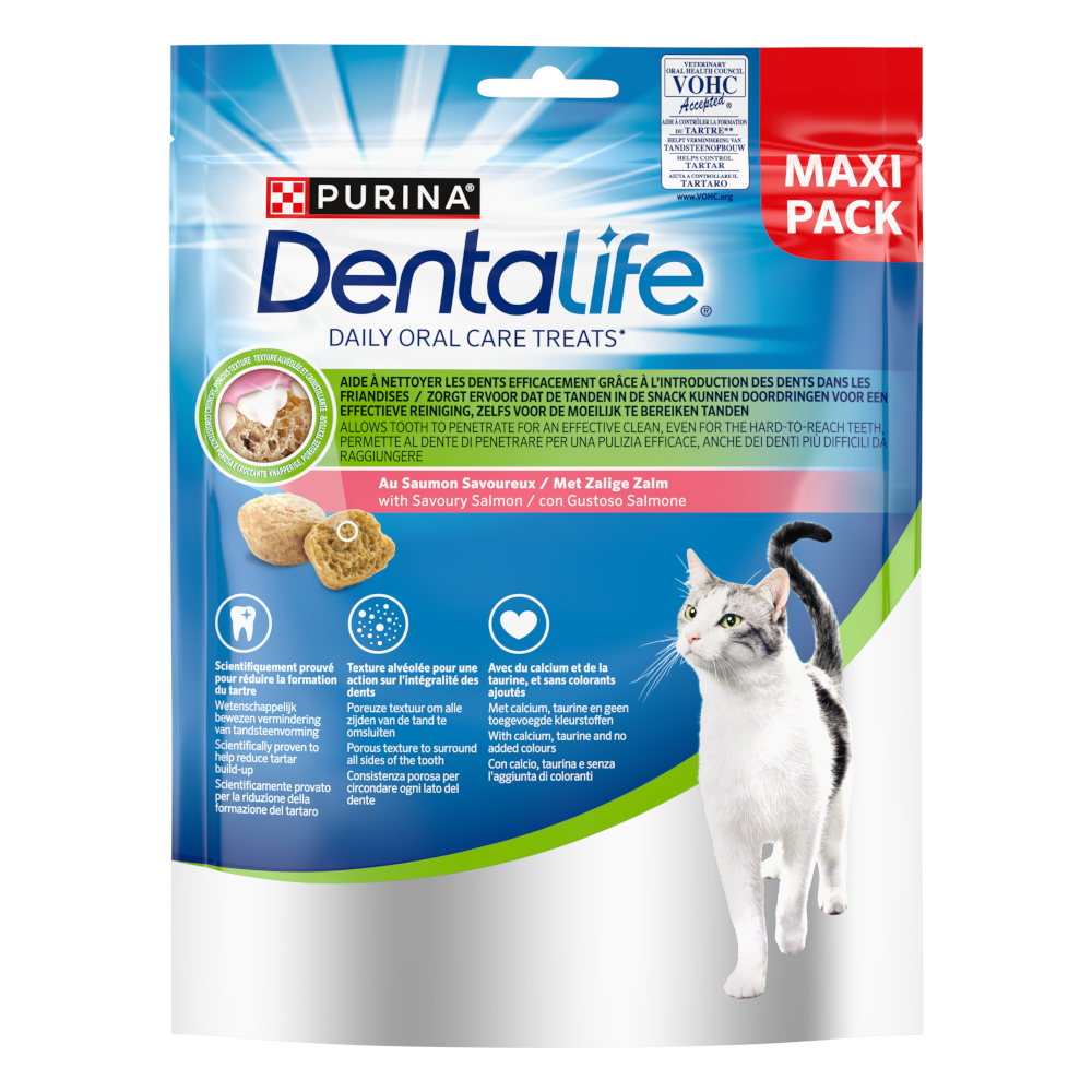 Dentalife Purina  Dagelijkse Katten-Tandverzorgings-Snacks  - 140 g met Zalm