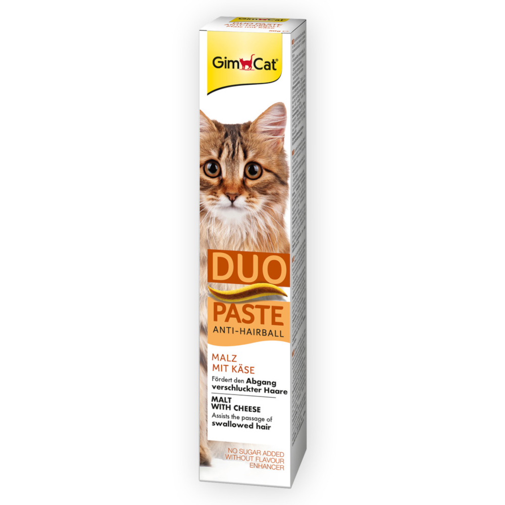 Gimcat 50g  Duo Paste anti-haarbal mout en kaas kattensnack