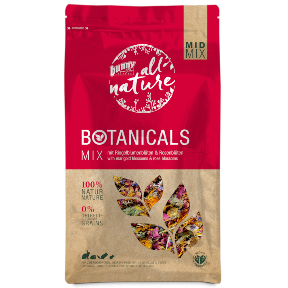 BunnyNature 130g Bunny All Nature Botanicals Mid Mix Goudsbloembloesem & Rozenbloesem Voedingssupplement voor kleine dieren