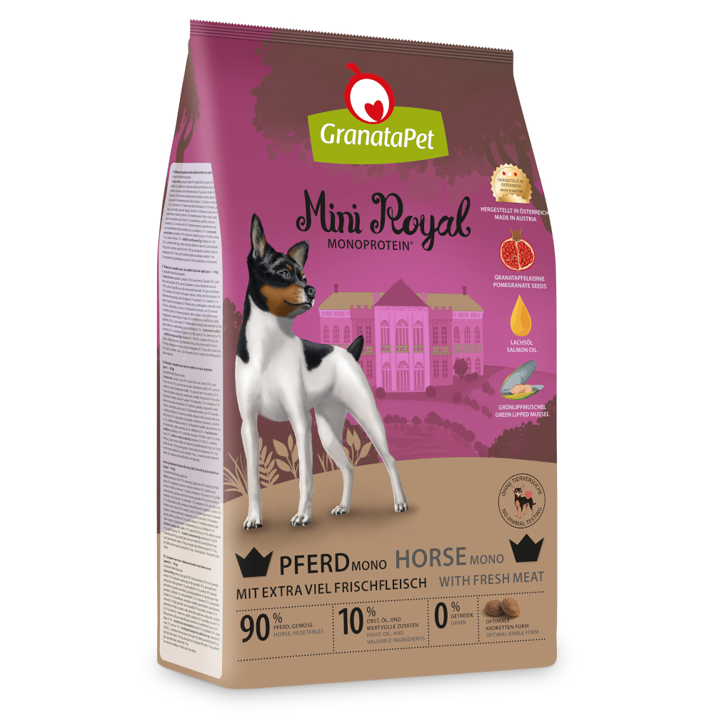 Granatapet 1kg  Mini Royal Monoprotein Paard droog hondenvoer