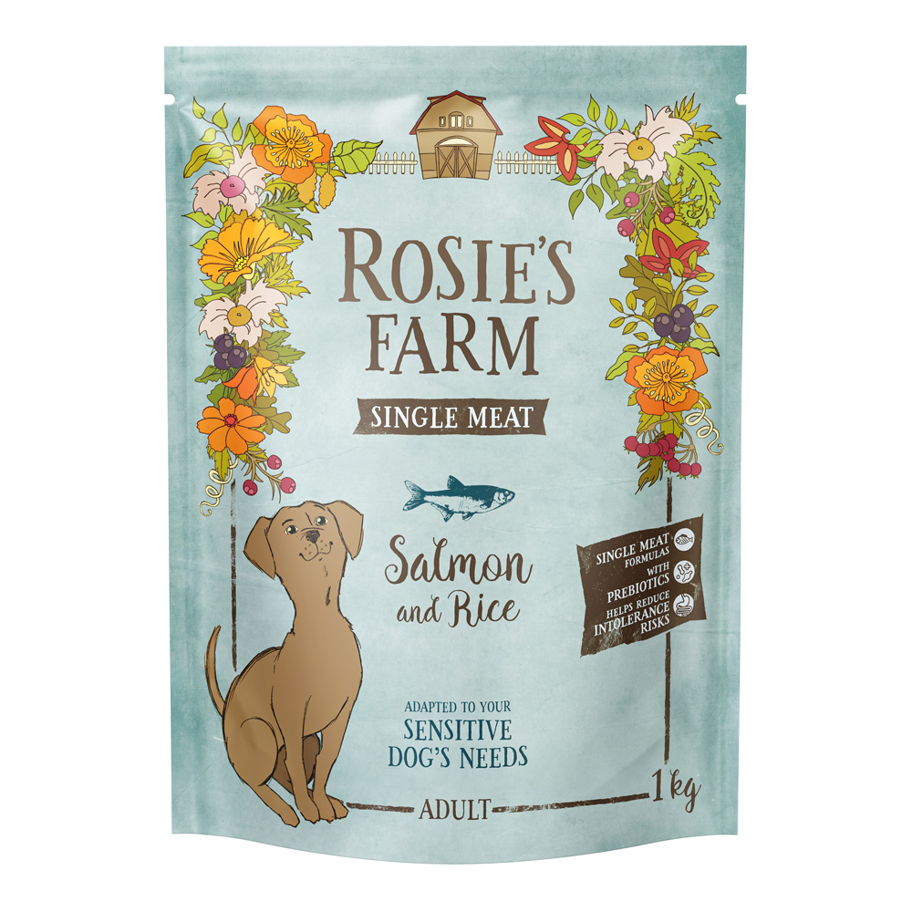 Rosie's Farm 1kg  Single Meat Adult vis met rijst droogvoer voor katten