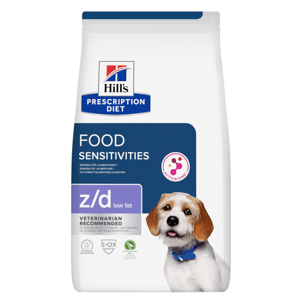 Hill's Prescription Diet 3kg  z/d Food Sensitivities Laag vetgehalte gehydrolyseerde soja droog hondenvoer