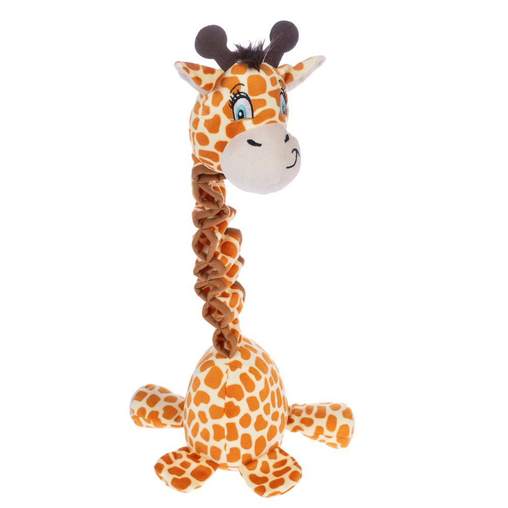 TIAKI hondenspeeltje giraffe met elastische nek 60x19x13cm