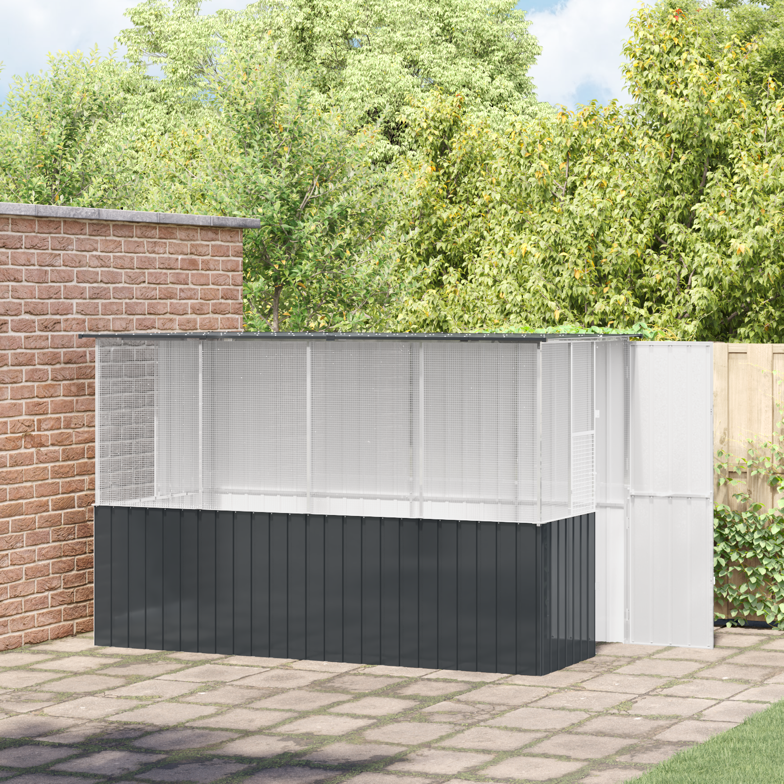 vidaXL Vogelkooi Antraciet 215x78x200 cm Gegalvaniseerd Staal