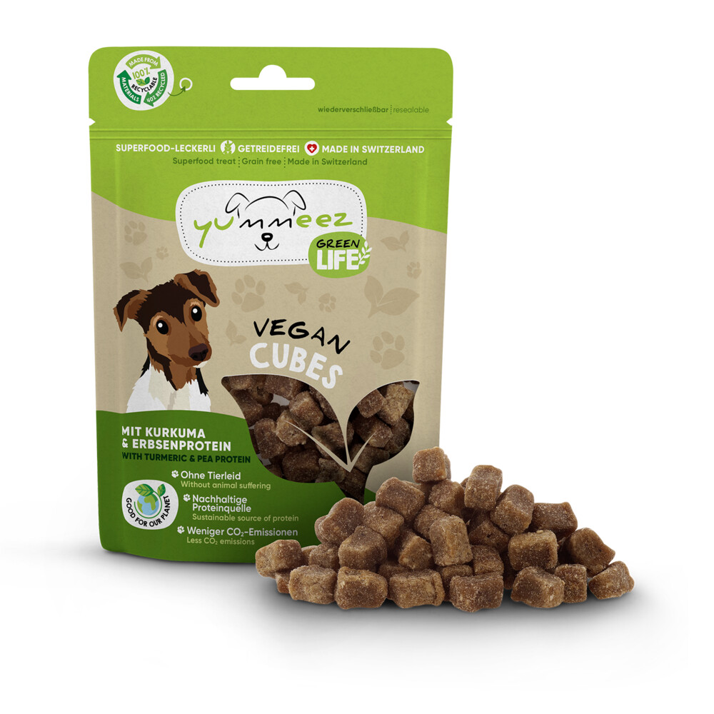 Yummeez 8x  Green Life Cubes Hondensnack Vegan 100 gr