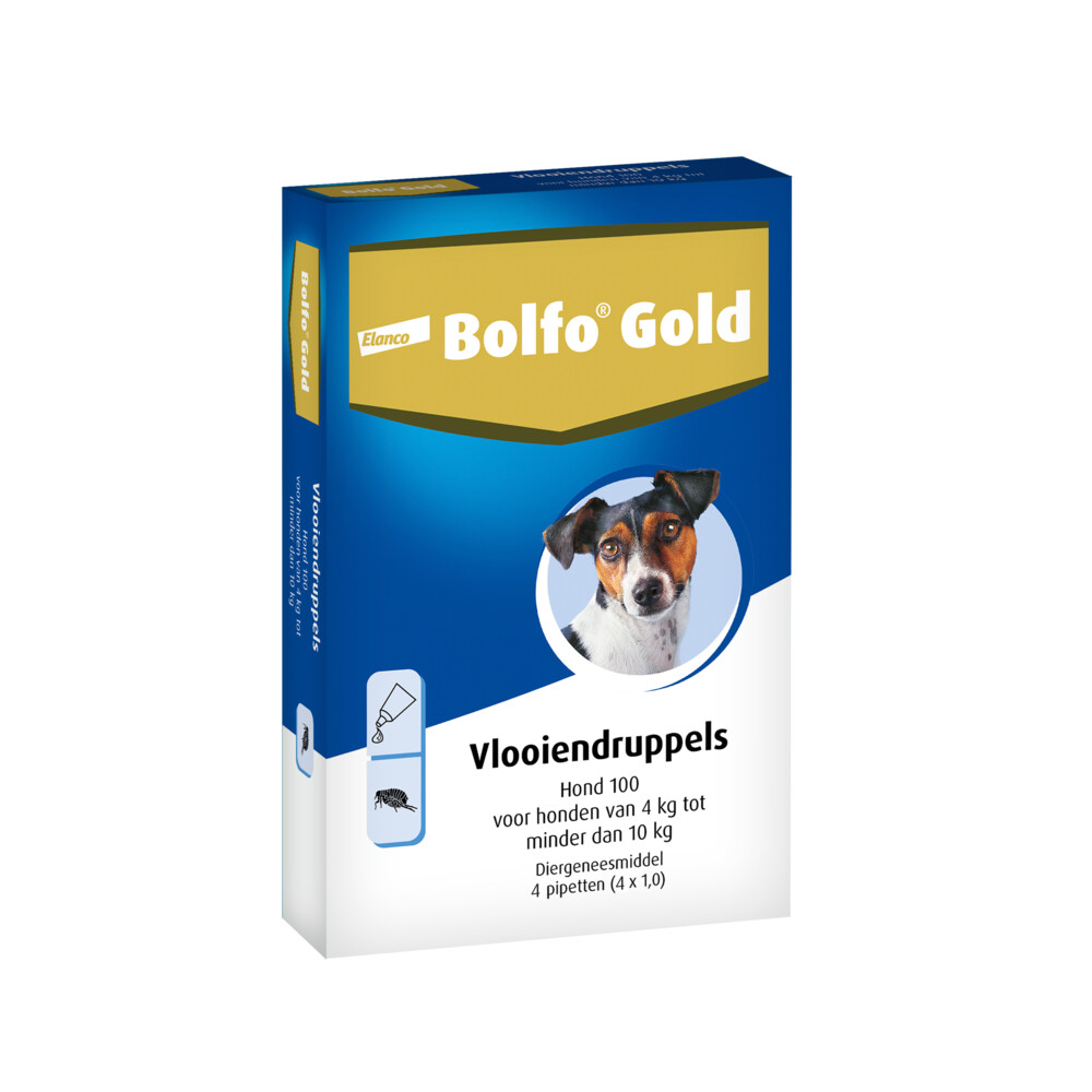 Bolfo 2x  Gold Anti Vlooiendruppels Hond 4 - 10 kg 4 pipetten