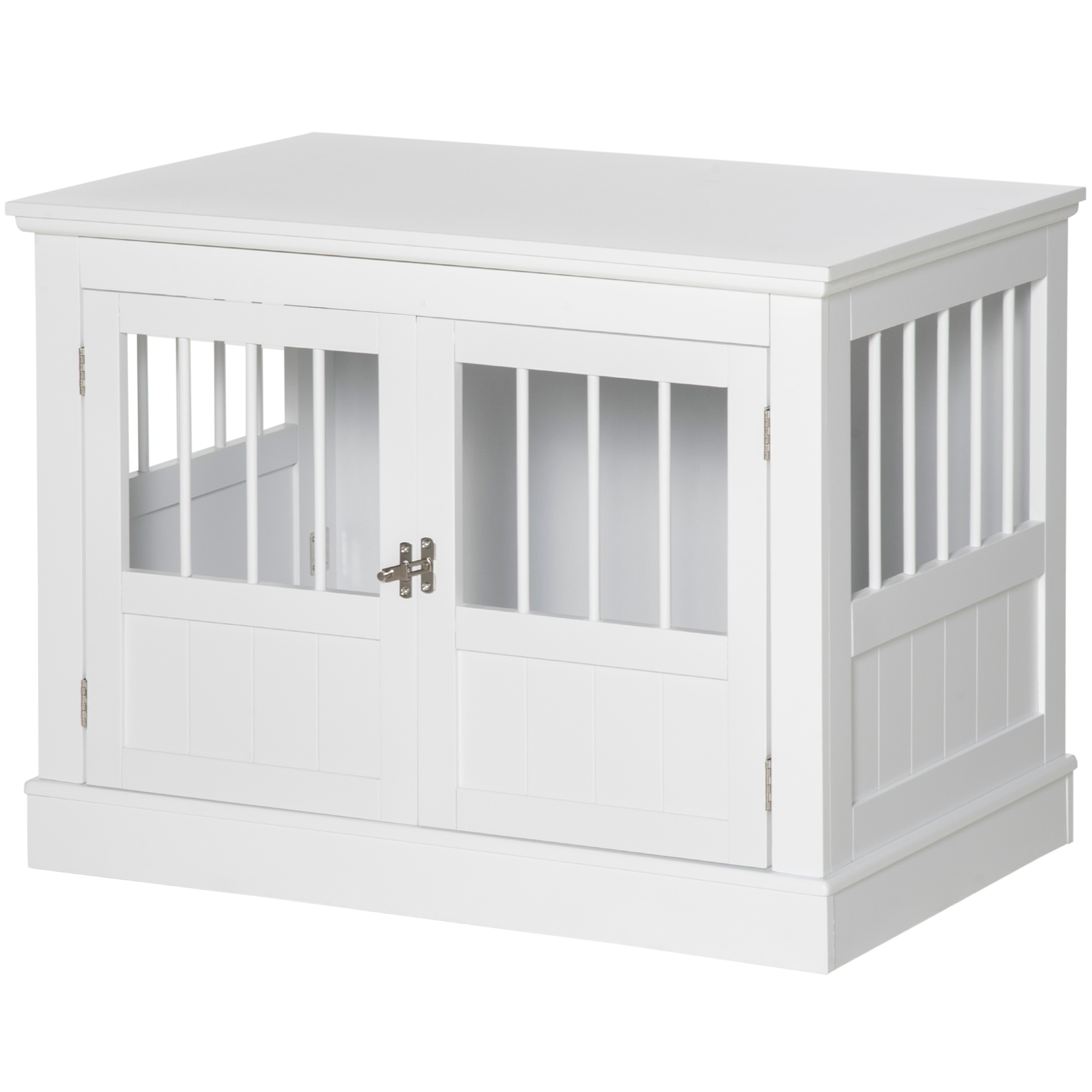 PawHut Hondenkooi, Meubelstijl met 3 Deuren, Hondenverblijf voor Thuis 78 x 53 x 59,3 cm, Wit